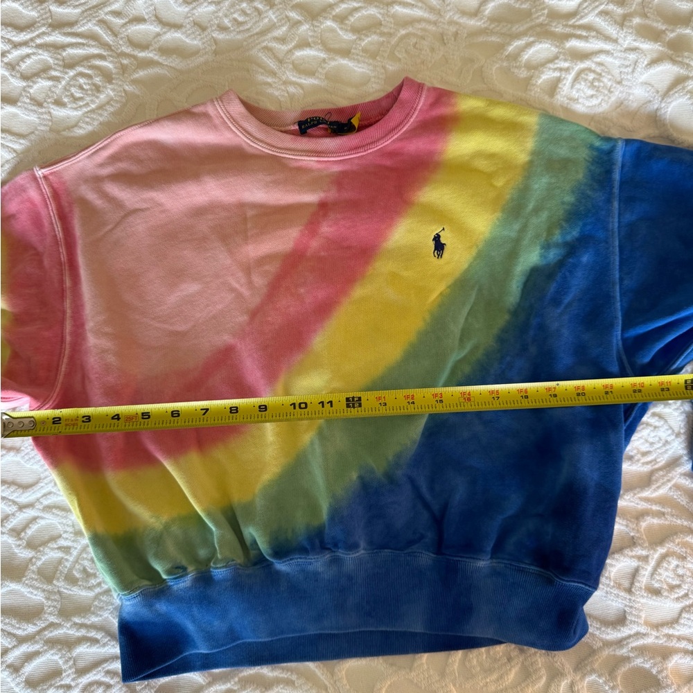 Ralph Lauren Tie-Dye Sweatshirt in Pink, Yellow, Blue, Green - Picture 9 of 10